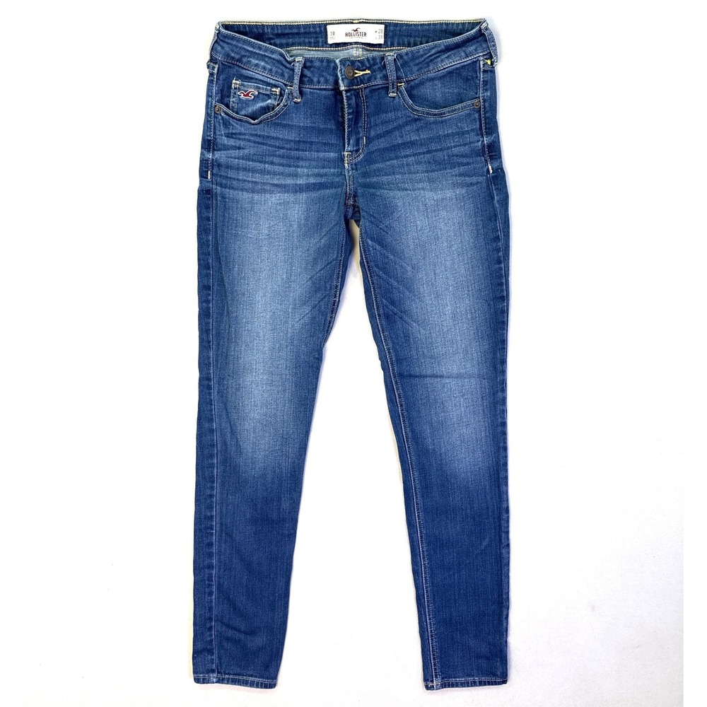 Hollister California Skinny Jeans Medium Wash Blue Low Rise Size 7R W28 L31